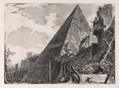 Pyramiden til Gaius Cestius, fra Vedute di Roma (Utsikt over Roma) av Giovanni Battista Piranesi