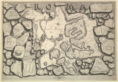 Plan over Roma..., fra Le Antichità Romane Roman Antiquities, ca. 1756. av Giovanni Battista Piranesi