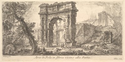 Tafel 24: Bogen von Pola in Istrien nahe dem Tor Arco di Pola in Istrien vicino alla Por..., ca. 1750 von Giovanni Battista Piranesi