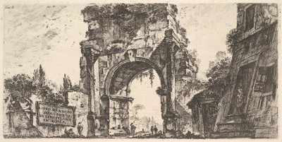 Plate 8: Drusus-buen ved Porta S. Sebastiano i Roma Arco di Drusus ved Porta d ..., ca. 1748. av Giovanni Battista Piranesi