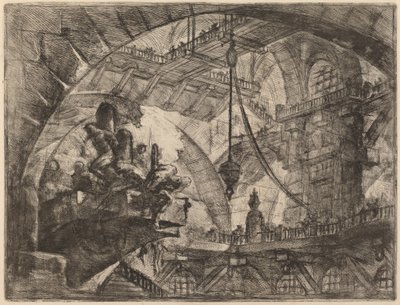 Fanger på en projeksjonsplattform av Giovanni Battista Piranesi
