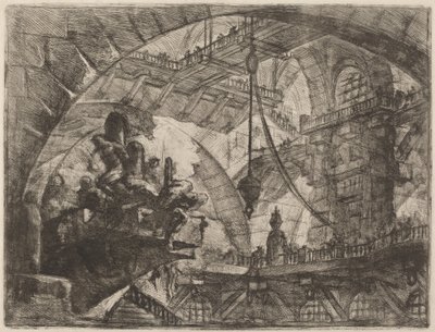 Fanger på en projeksjonsplattform av Giovanni Battista Piranesi