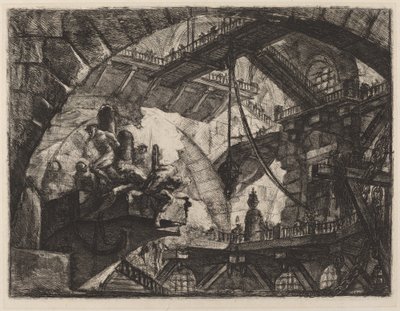 Fanger på en projeksjonsplattform av Giovanni Battista Piranesi