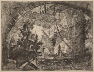 Fanger på en utstikkende plattform av Giovanni Battista Piranesi