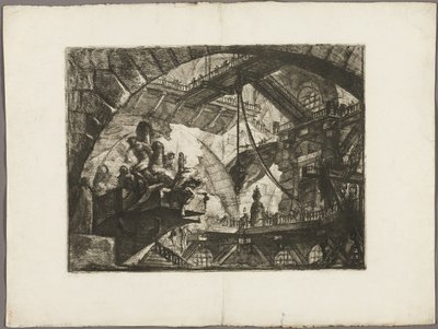 Prisoners on a Projecting Platform, plate 10 fra Imaginary Prisons av Giovanni-Battista Piranesi