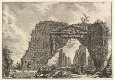 Überreste eines überdachten Portikus oder eines Kryptoportikus in einer Villa von Domitian, fünf Meilen entfernt, ca. 1766 von Giovanni Battista Piranesi
