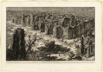 Ruinene av Antonine Baths [Baths of Caracalla], fra utsikt over Roma av Giovanni Battista Piranesi