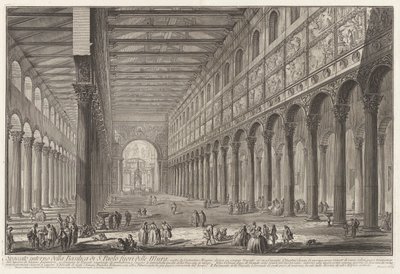 Innvendig utsikt over basilikaen St. Paul utenfor murene av Giovanni Battista Piranesi