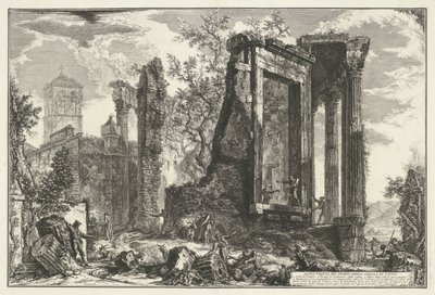 Tempel van Vesta en de Tempel van de Tiburtijnse Sibille i Tivoli En annen utsikt over Sibyllens tempel i Tivoli (tittel på objekt) Gezichten op Roma (serietittel) Utsikt over Roma designet og gravert av Giambattista Piranesi-arkitekten Ve (nez) iano (ser) av Giovanni Battista Piranesi