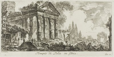 Pola-tempelet i Istria, plate 21 fra noen utsikter over triumfbuer og andre monumenter av Giovanni Battista Piranesi