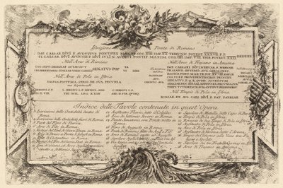 Tekstplate av Giovanni Battista Piranesi