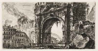 Buen i Rimini bygget av Augustus, plate 17 fra Some Views of Triumphal Arches og andre monumenter av Giovanni Battista Piranesi