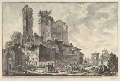 Fontenen ved Acqua Giulia (Utsikter over restene av Acqua Giulias slott) av Giovanni Battista Piranesi