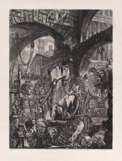 The Man on the Rack, plate 2 fra Carceri d av Giovanni-Battista Piranesi