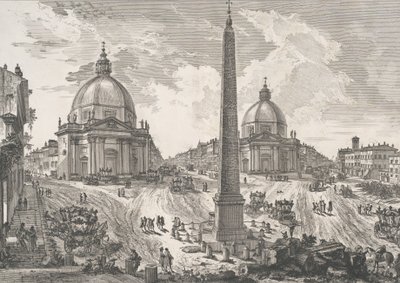 Die Piazza del Popolo, ca. 1750 von Giovanni Battista Piranesi
