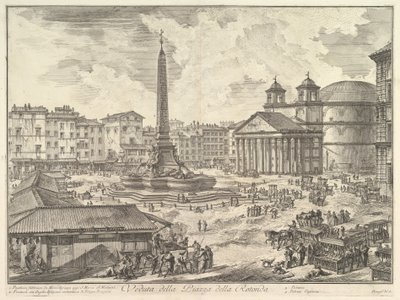 Piazza della Rotonda med Pantheon og obelisken, fra «Vedute di Roma» av Giovanni Battista Piranesi