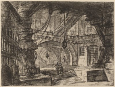 Bryggen med kjeder av Giovanni Battista Piranesi