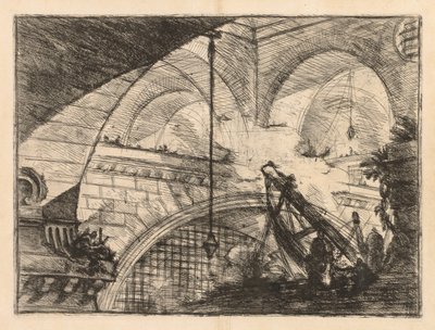 The Prisons: A Series of Galleries with Crane-like erection of Beams av Giovanni Battista Piranesi