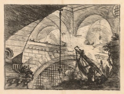 Die Gefängnisse: Eine Serie von Galerien mit kranähnlicher Balkenkonstruktion, 1745-1750 von Giovanni Battista Piranesi