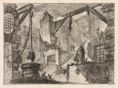 The Prisons: Colonnaded Interior with a Broad Stair, 1745-1750. av Giovanni Battista Piranesi