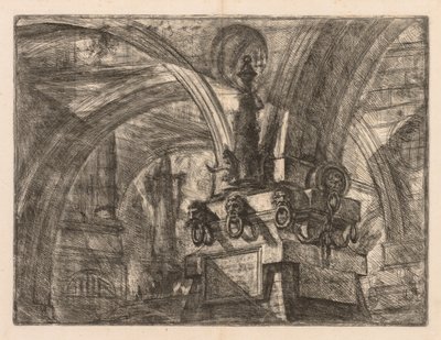 The Prisons: Round Arches Springing from a Square Column av Giovanni Battista Piranesi