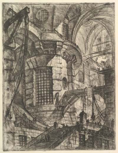 Rundetårnet, fra Carceri dinvenzione Imaginary Prisons, ca. 1749-50. av Giovanni Battista Piranesi