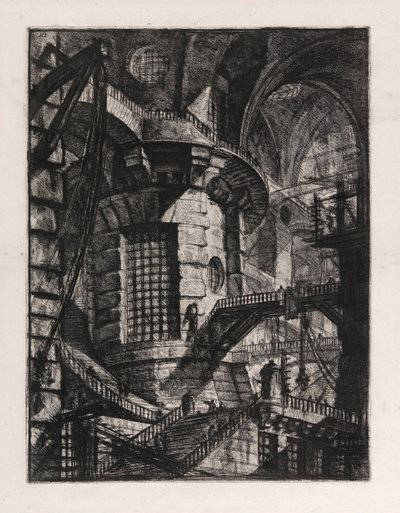Rundetårnet, plate 3 fra Carceri d av Giovanni-Battista Piranesi