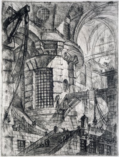 Rundetårnet, plate III fra Carceri dInvenzione, ca. 1749 av Giovanni Battista Piranesi