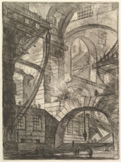 The Smoking Fire, fra Carceri dinvenzione Imaginary Prisons, ca. 1749-50. av Giovanni Battista Piranesi