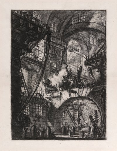 The Smoking Fire, plate 6 fra Carceri d av Giovanni Battista Piranesi
