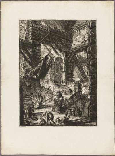 The Staircase with Trophies, plate 8 from Imaginary Prisons   1291231   no       norwegian Successfully Translated  Original: Portrait of an unidentified man, sketch for Signing of the Compact in the Cabin of the Mayflower Translat: Portrait of an unidenti av Giovanni Battista Piranesi