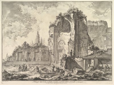 Venus- og Roma-tempelet ble feilaktig kalt Temple of Sol og Luna Veduta degli..., ca. 1759. av Giovanni Battista Piranesi