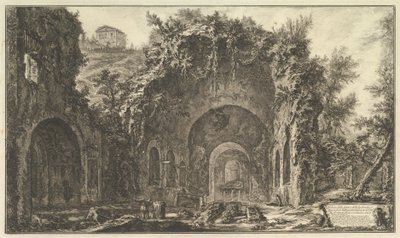Den såkalte Egerias grotte (Utsikt over kilden og Egerias huler utenfor Porta Capena) av Giovanni Battista Piranesi