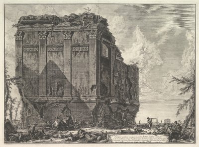 Det såkalte Salus-tempelet, på veien til Albano Ancient tempel, vanligvis kjent som ..., ca. 1763. av Giovanni Battista Piranesi