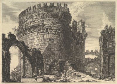 Graven til Caecilia Metella, fra Views of Rome Roman Views, ca. 1762. av Giovanni Battista Piranesi