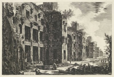 Thermen van Diocletianus te Roma Utsikt over de øvre restene av Diokletians bad i S. Maria degli Angeli (tittel på objekt) Gezichten op Roma (serietittel) Utsikt over Roma designet og gravert av Giambattista Piranesi-arkitekten Ve (nez) iano (seri) av Giovanni Battista Piranesi