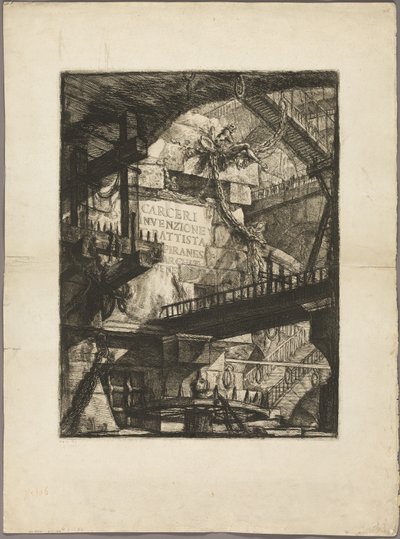 Tittelside fra Imaginary Prisons av Giovanni Battista Piranesi