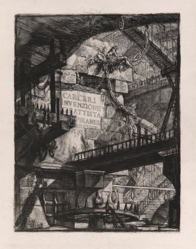 Tittelplate, plate 1 fra Carceri d av Giovanni-Battista Piranesi