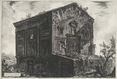 Tombe van Aspasia Annia Regilla te Roma Utsikt over Camene-tempelet (tittel på objekt) Gezichten op Roma (serietittel) Utsikt over Roma tegnet og gravert av Giambattista Piranesi Ve(nez)iano arkitekt (serietittel) av Giovanni Battista Piranesi