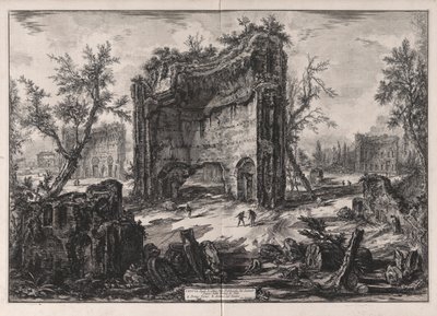 Vista degli Avanzi delle Fabbriche del Secondo Piano delle Terme di Tito (Utsikt over restene av bygningene i andre etasje i Titus-badene), fra Vedute di Roma (Utsikt over Roma) av Giovanni Battista Piranesi
