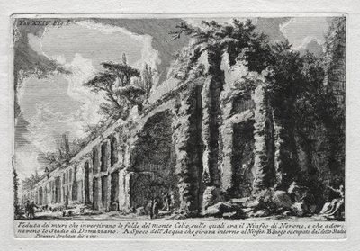 Utsikt over veggene som dekket bakkene til Mount Celio. av Giovanni Battista Piranesi