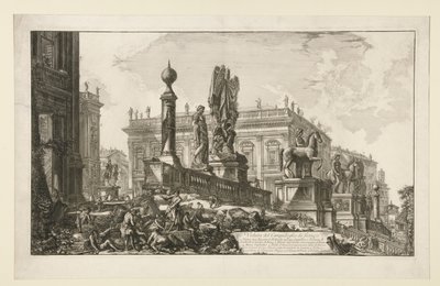 Utsikt over Campidoglio, fra siden, fra Vedute di Roma av Giovanni Battista Piranesi