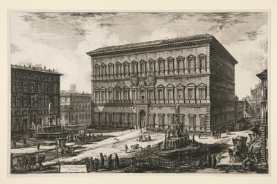 Utsikt over Palazzo Farnese, fra utsikt over Roma av Giovanni-Battista Piranesi