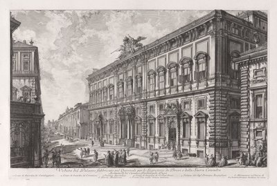 Utsikt over Palazzo bygget på Quirinal for Briefs-sekretæren og det hellige råd), fra Vedute di Roma av Giovanni Battista Piranesi