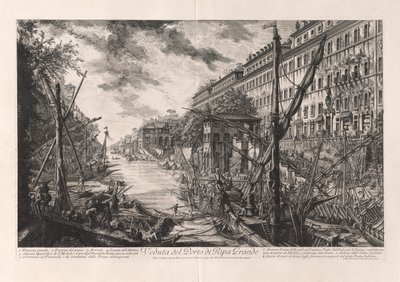 Utsikt over havnen i Ripa Grande, fra Vedute di Roma (Utsikt over Roma) av Giovanni Battista Piranesi