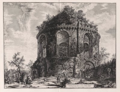 Utsikt over det såkalte hostetempelet på Via Tiburtina, en mil fra Tivoli), fra Vedute di Roma (Utsikt over Roma) av Giovanni Battista Piranesi