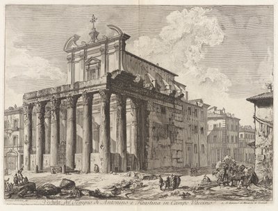 Veduta del Tempio di Antonino e Faustina i Campo Vaccino (Utsikt over Antoninus-tempelet og Faustina i Forum Romanum), fra Vedute di Roma (Utsikt over Roma) av Giovanni Battista Piranesi