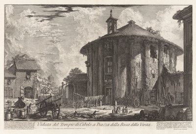 Utsikt over Cybele-tempelet på Piazza della Bocca della Verit? (Utsikt over Cybele-tempelet på Piazza av Bocca della Verit?), Fra Vedute di Roma (Utsikt over Roma) av Giovanni Battista Piranesi