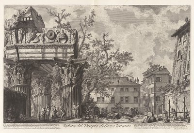 Veduta del Tempio di Giove Tonante (Utsikt over tempelet til Jupiter Tonans [Tordeneren Jupiter; faktisk tempelet til Vespasian og Titus]), fra Vedute di Roma (Utsikt over Roma) av Giovanni Battista Piranesi