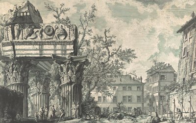 Utsikt over Temple of Jupiter Thundering, 1740-60-tallet. av Giovanni Battista Piranesi